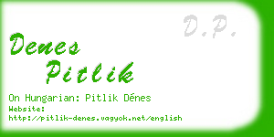 denes pitlik business card